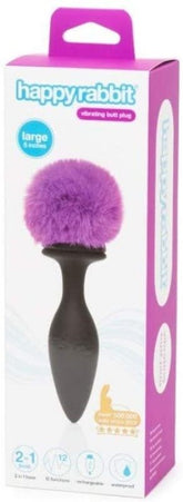 Happy Rabbit Rechargeable Vibrating Bunny Tail Butt Plug Anal Vibrators